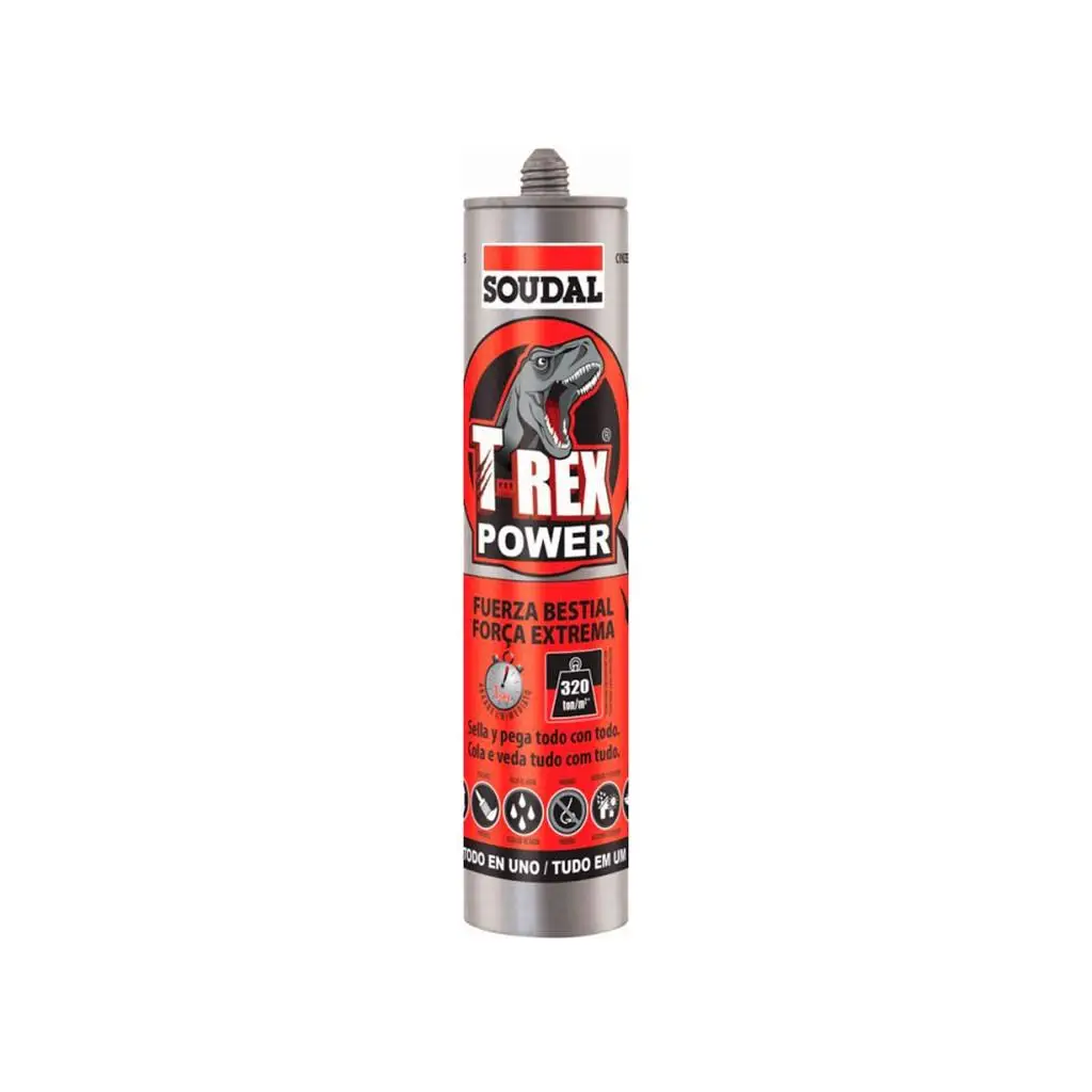Soudal Adhesivo Sellador Híbrido T-Rex Power - 290 Ml Blanco