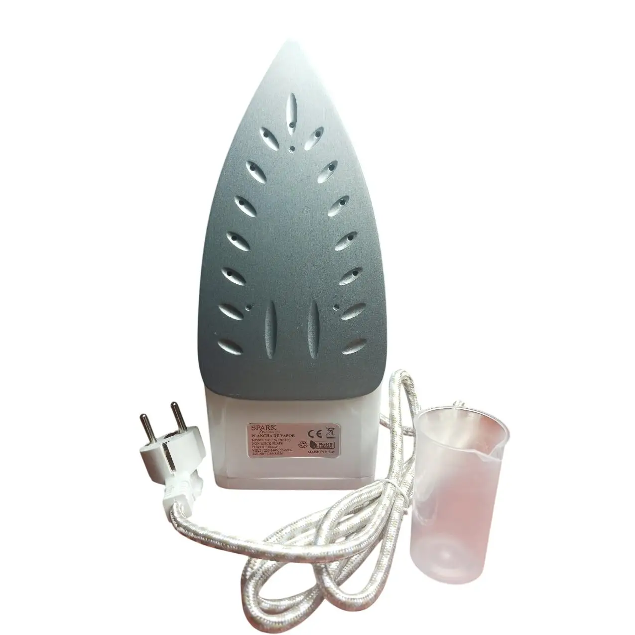 SPARK Steam Iron 2000W with Non-Stick Soleplate, 140ml Water Tank, Automatic Shut-off, Horizontal and Vertical Steam Function for Efficient Clothes Care.