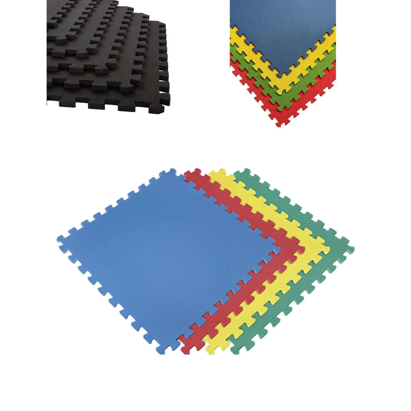 JARDIN202 - Esterilla Puzzle para Suelos de Gimnasio y Fitness | Protección de Goma 60x60 cm | Colchoneta Antideslizante