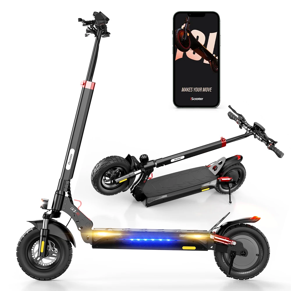 Patinete eléctrico plegable todoterreno iScooter iX3 para adultos, 800 W, 48 V …