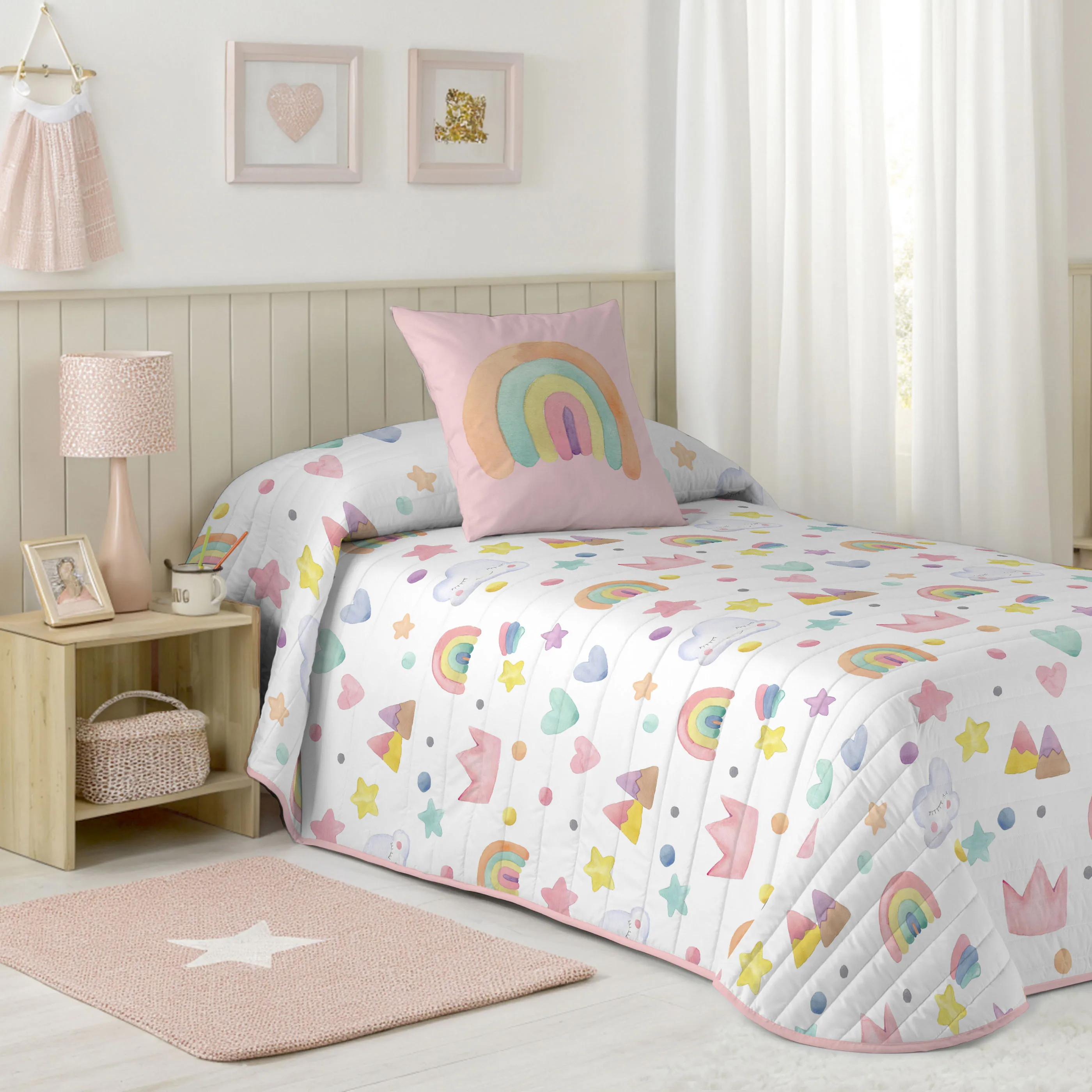 COOL KIDS - Colcha Bouti Infantil - 100% Algodón - Extra Suave - 4 Modelos Disponibles - Cama 90/105 cm - Fabricado en España