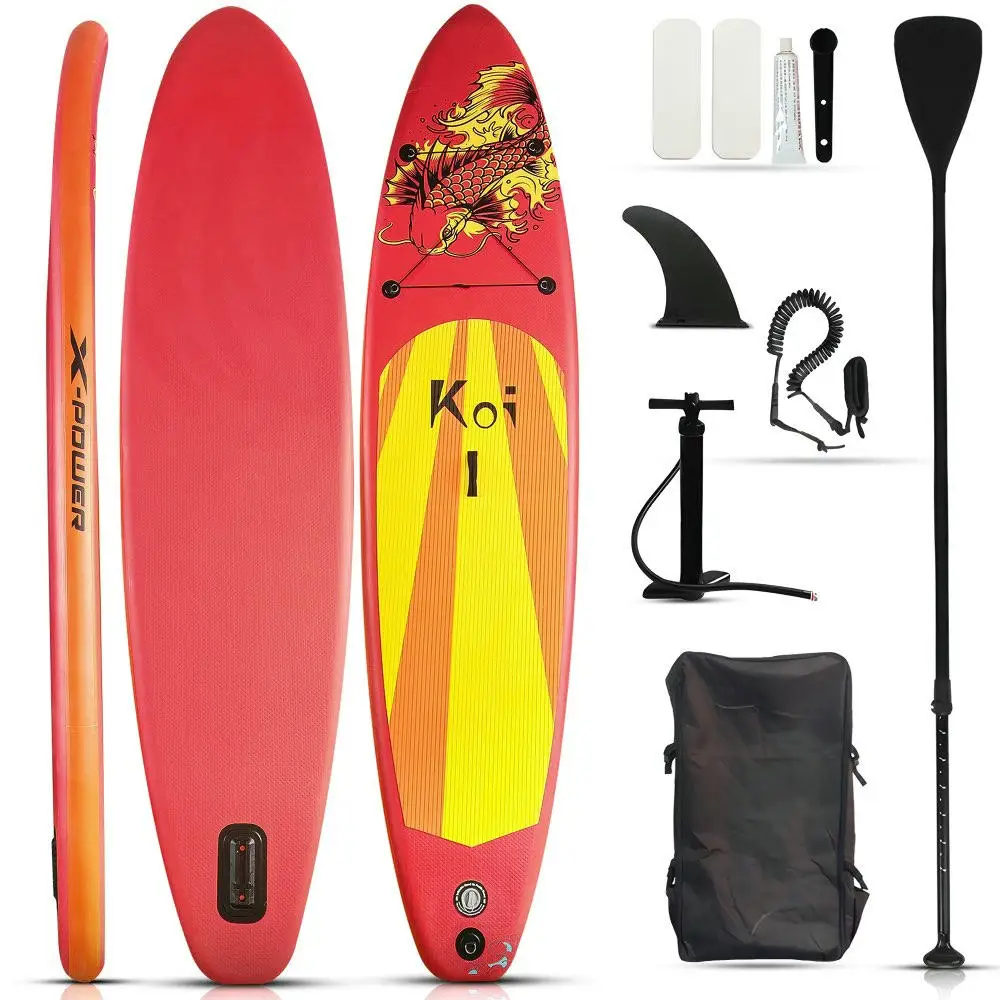 X-Power Koi - Kit Tabla de Paddle Surf 350 x 83 x 15 cm, con hinchador, remo ajustable, mochila y kit de reparación