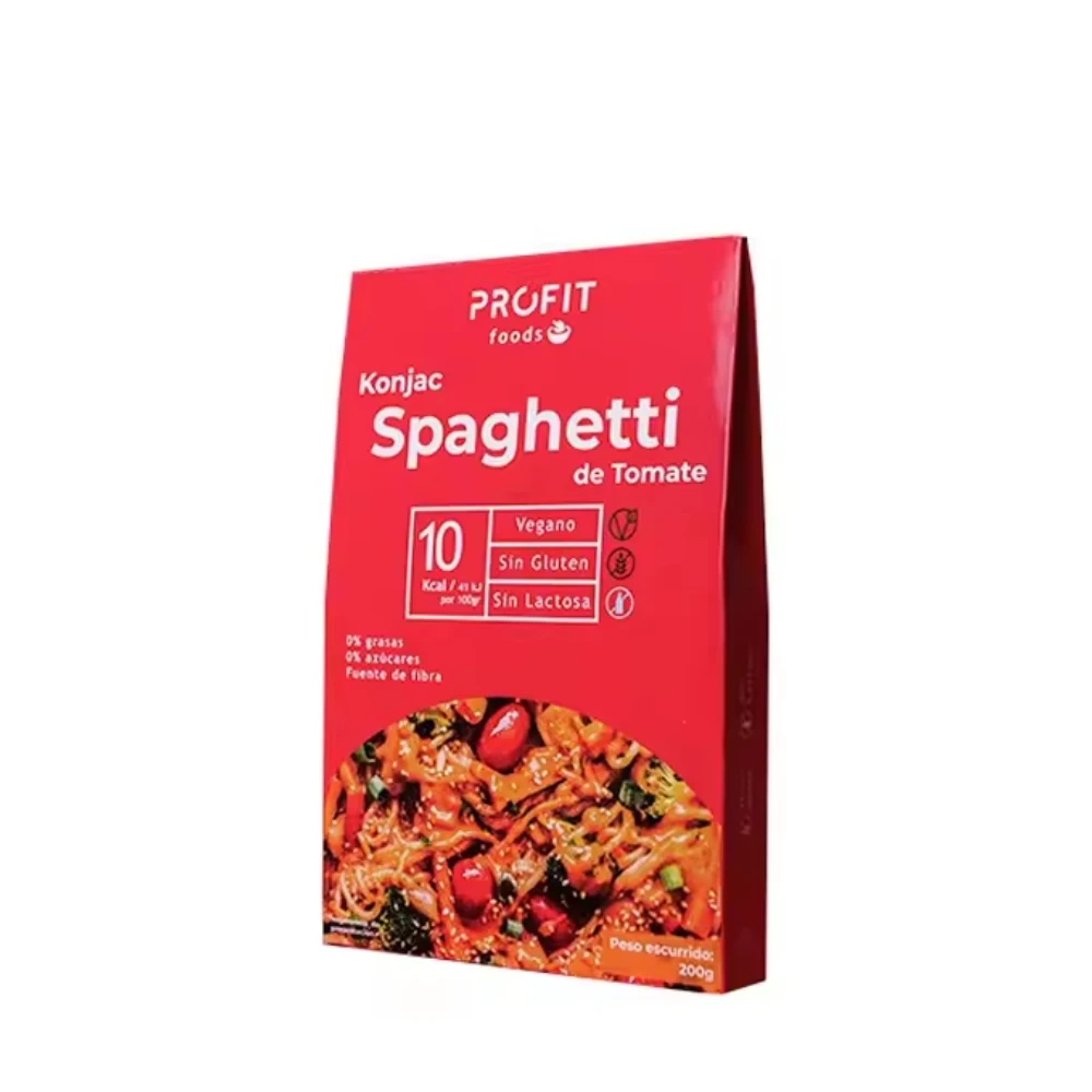 PROFIT foods Konjac Spaghetti de Tomate - 200 gr Bajo en Calorías y Alto en Fibra