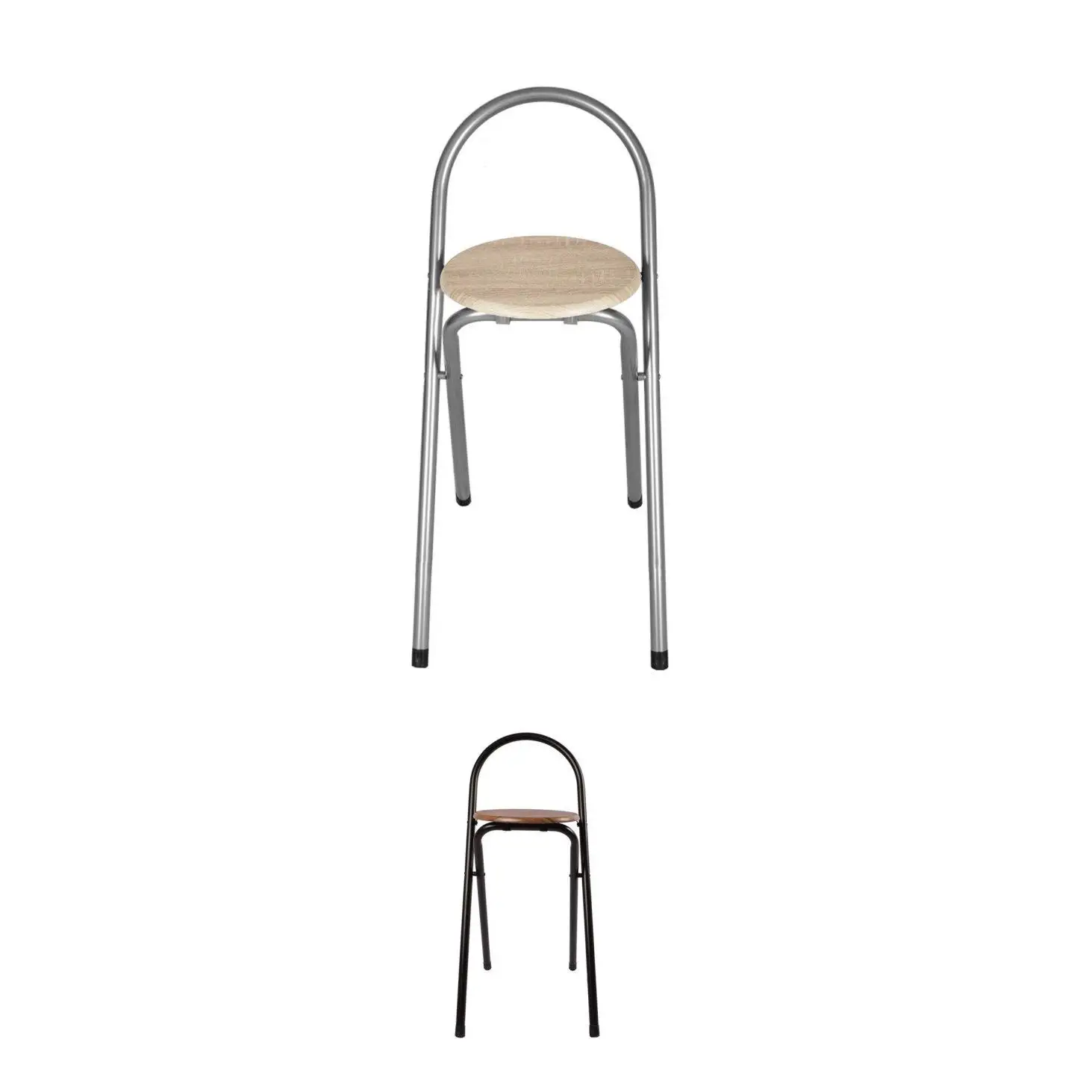 JARDIN202 - Taburete Plegable con Respaldo para Cocina 38x38x67 | Compacta y Fácil de Almacenar | Diseño Ergonómico y Resistente