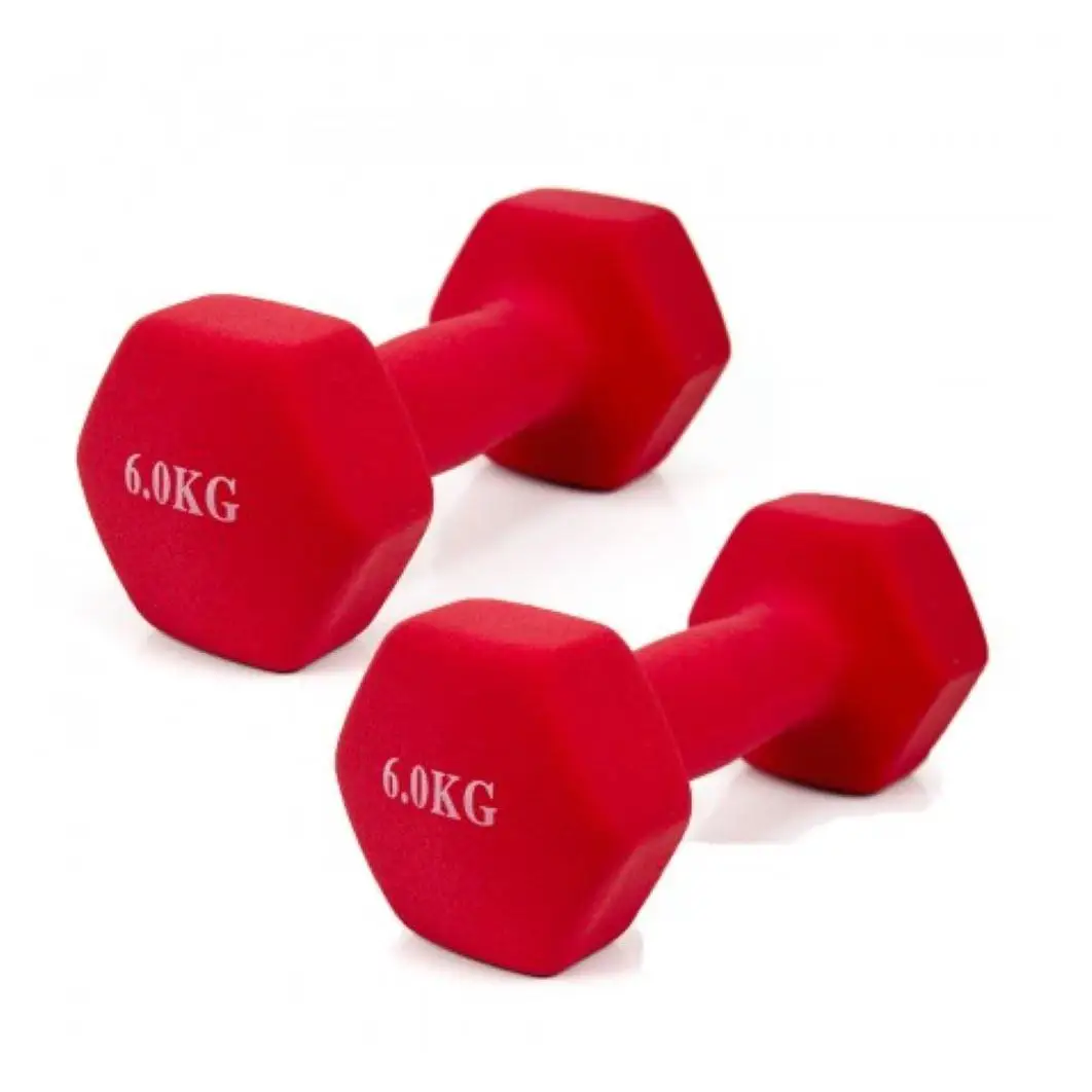 Cosshano Red Dumbbell Steel Vinyl Covered Non-slip Exercise Rehabilitation Dumbbell