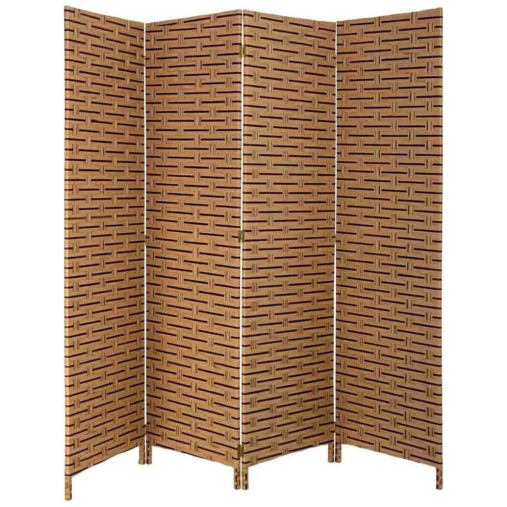 Paraban de papel trenzado 4 hojas Marrón Medidas: 3x200x180cm