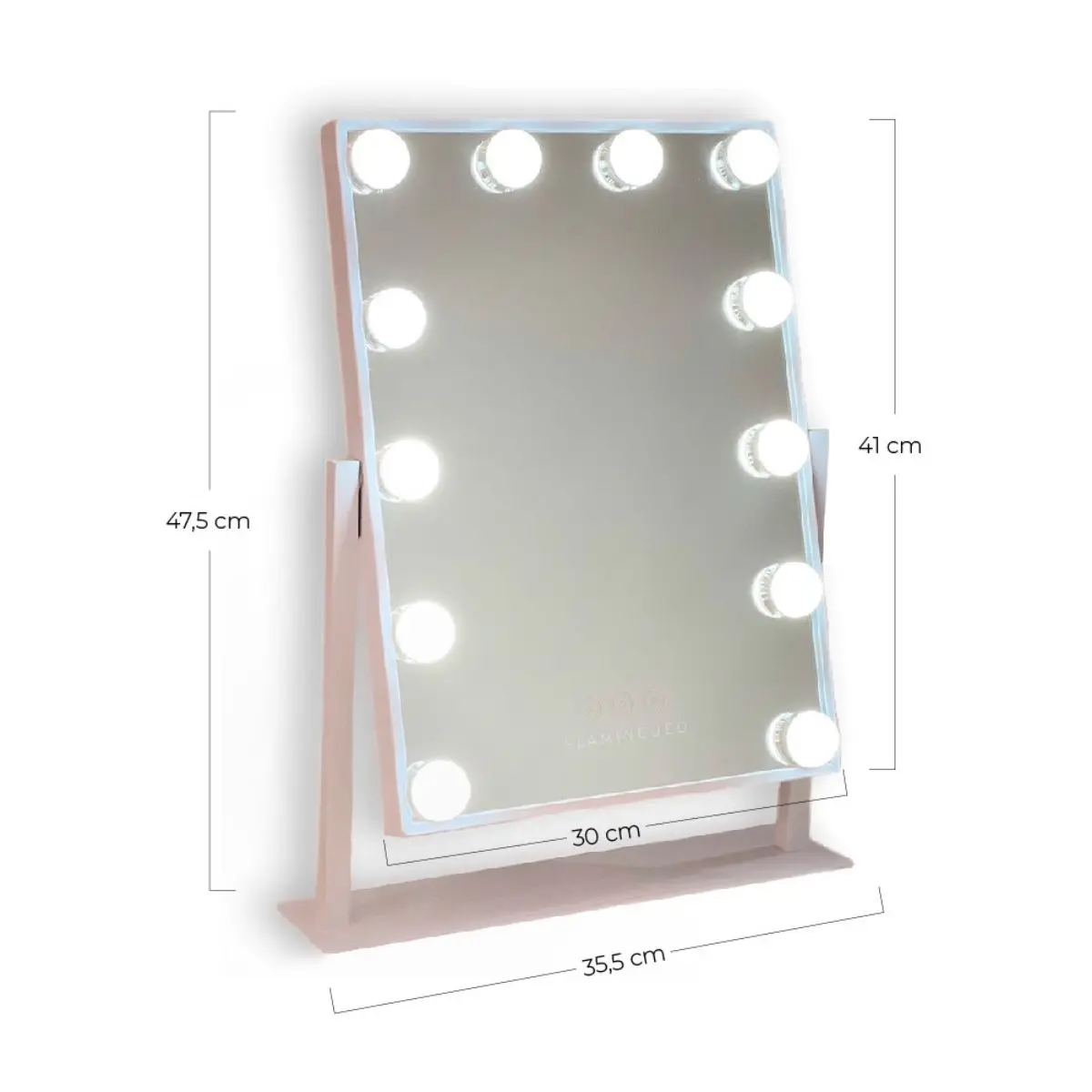 Flaminguuo mirror makeup light 12 LED lights makeup vanity 3 modes light mirrors with light makeup mirror dressing mirror magnifying touch Control table mirror Led Mirror Mirror Mirror medium makeup