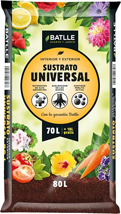 Batlle indoor and outdoor Universal plant substrate-organic composition with coconut fiber, peat and perlite