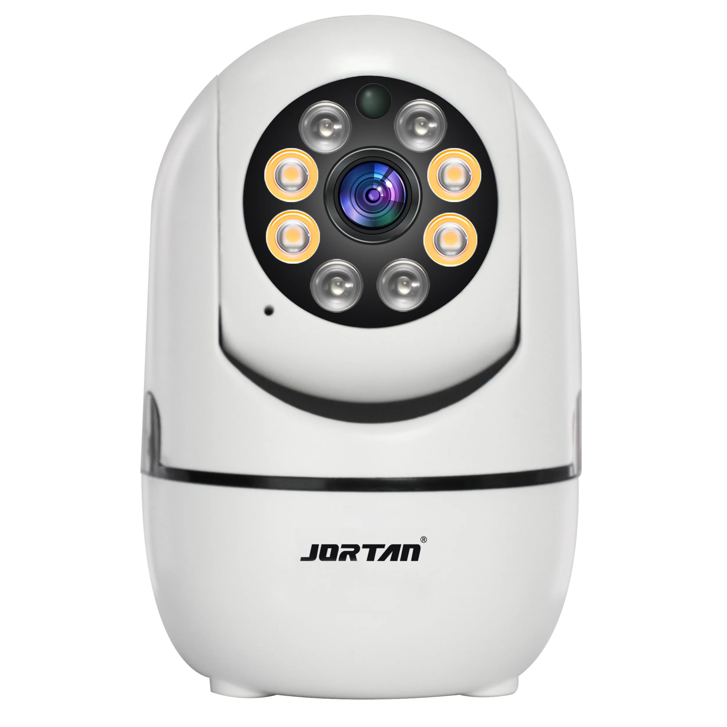 Cámara de Vigilancia Interior para Seguridad, Rotación Panorámica, Visión Nocturna, Audio Bidireccional, Detección de Movimiento PIR, Seguimiento de Personas, Almacenamiento en la Nube, Conectividad Wi-Fi 2.4GHz, Compatible con App Móvil - Jortan Tech