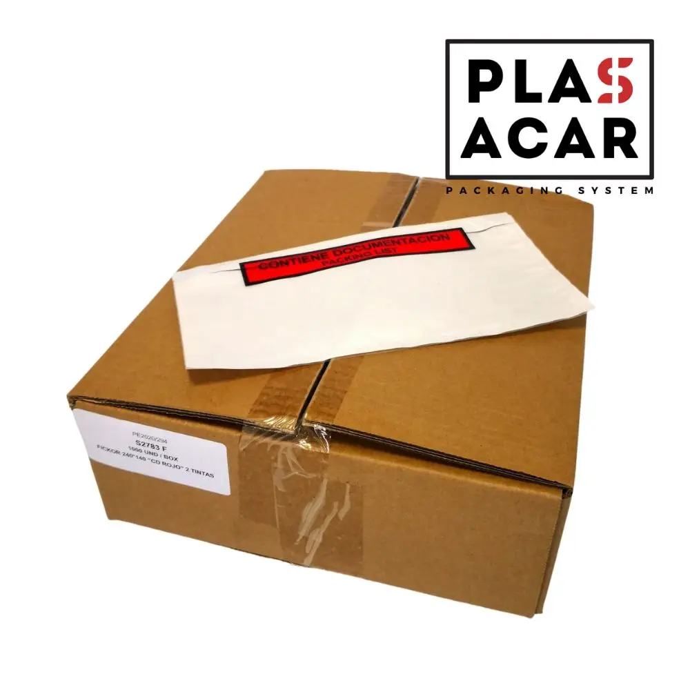 Plasacar S.L.-Sobres porta Documentos Packing list adhesivos con ventana (Pack 1.000 unid.)