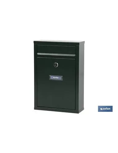 Cofan green outdoor mailbox letter model 320x215x85mm - weather resistant