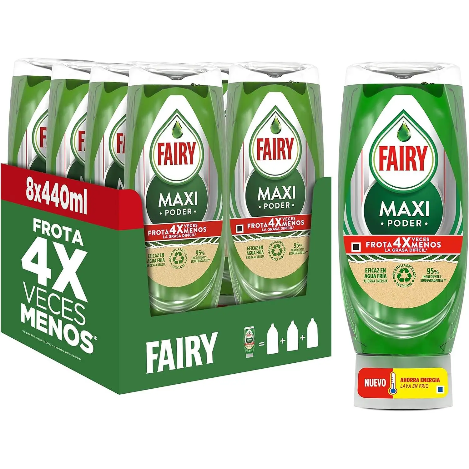 Lavavajillas Liquido a Mano Fairy Maxi Poder 8x440ml