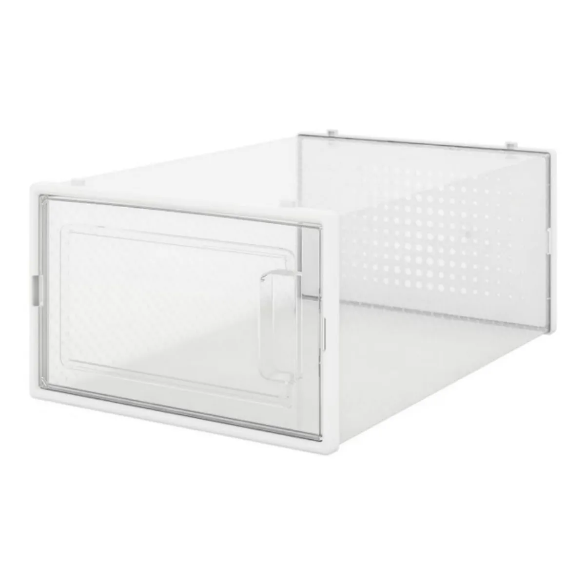 ZYLX SHOPPING – Caja Organizadora de Zapatos Plegable y Apilable 33,4×23×14,5 cm | Transparente con Orificios de Ventilación