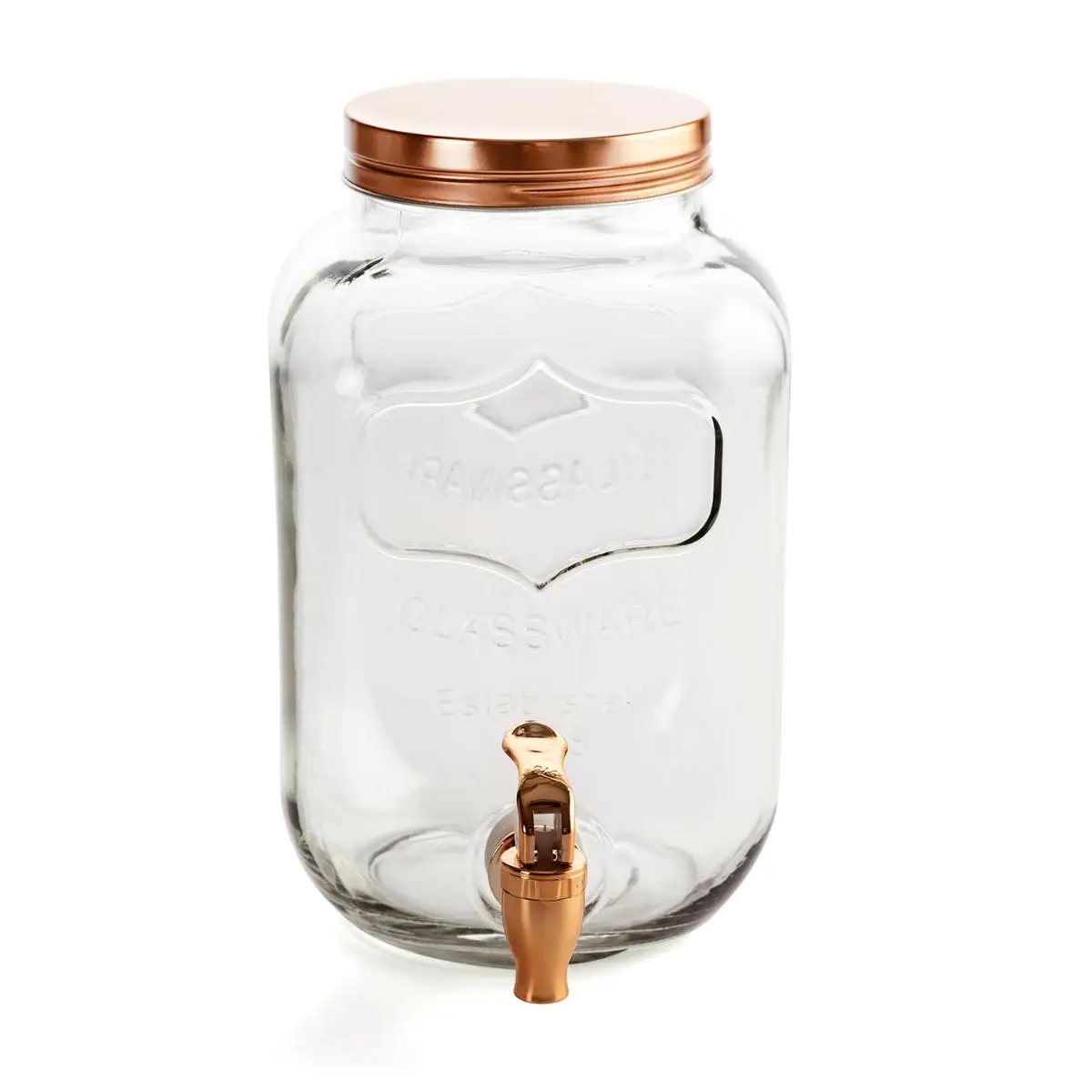 QUID HABITAT Dispensador De Bebidas 4L Transparente Con relieve Tape cierre rosca Reciclable