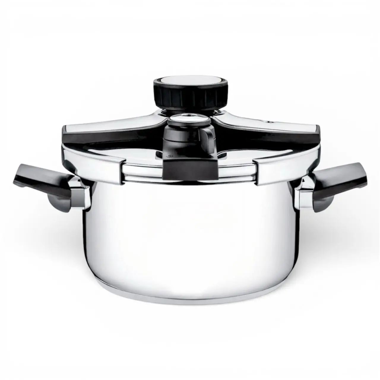 Olla a Presión Super Rápida 4 litros, Válvulas de seguridad, valido para todo tipo de cocina, Full inducción acero 18/10