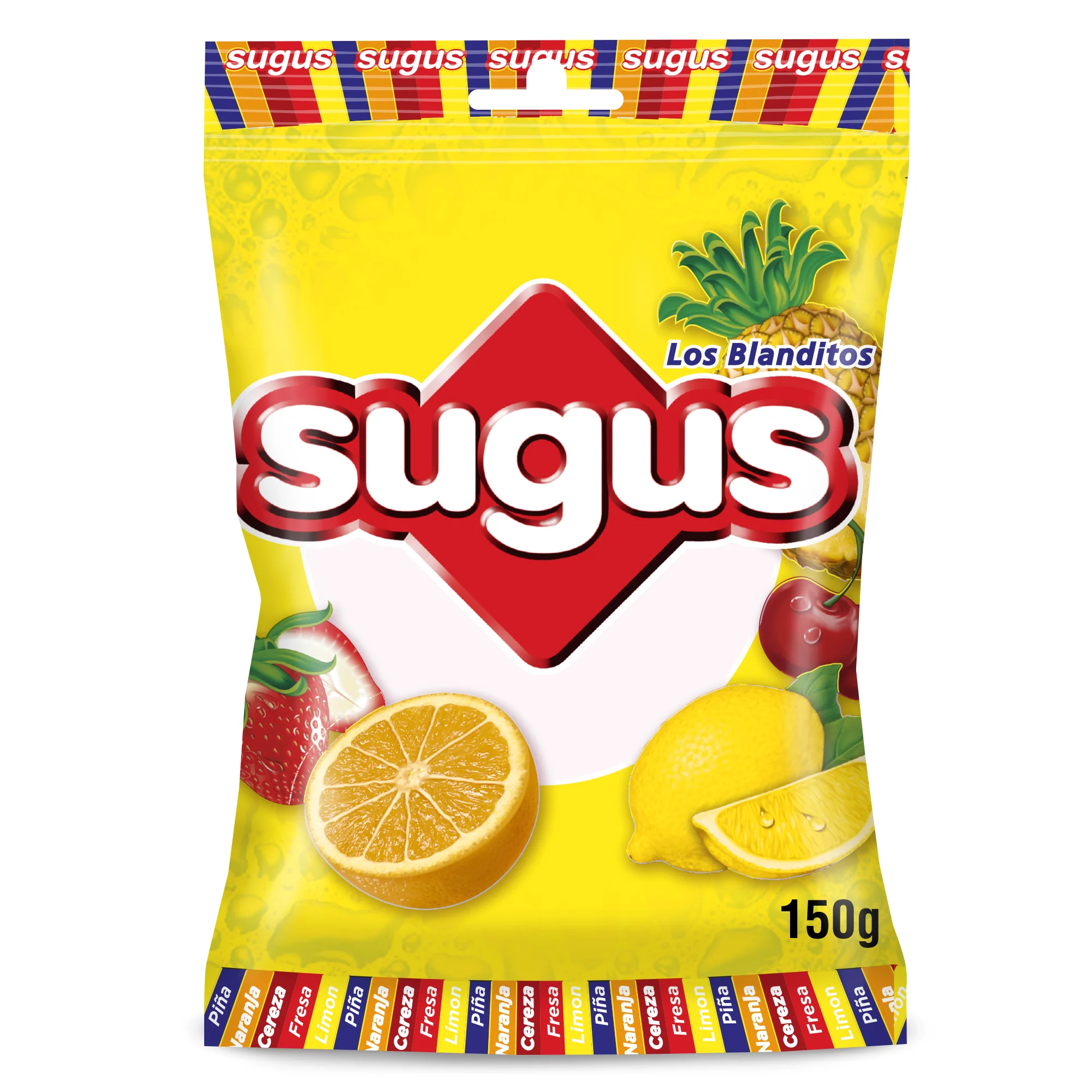 Sugus Caramelo Masticable a Base de Zumo de Frutas, 8 pack 150g