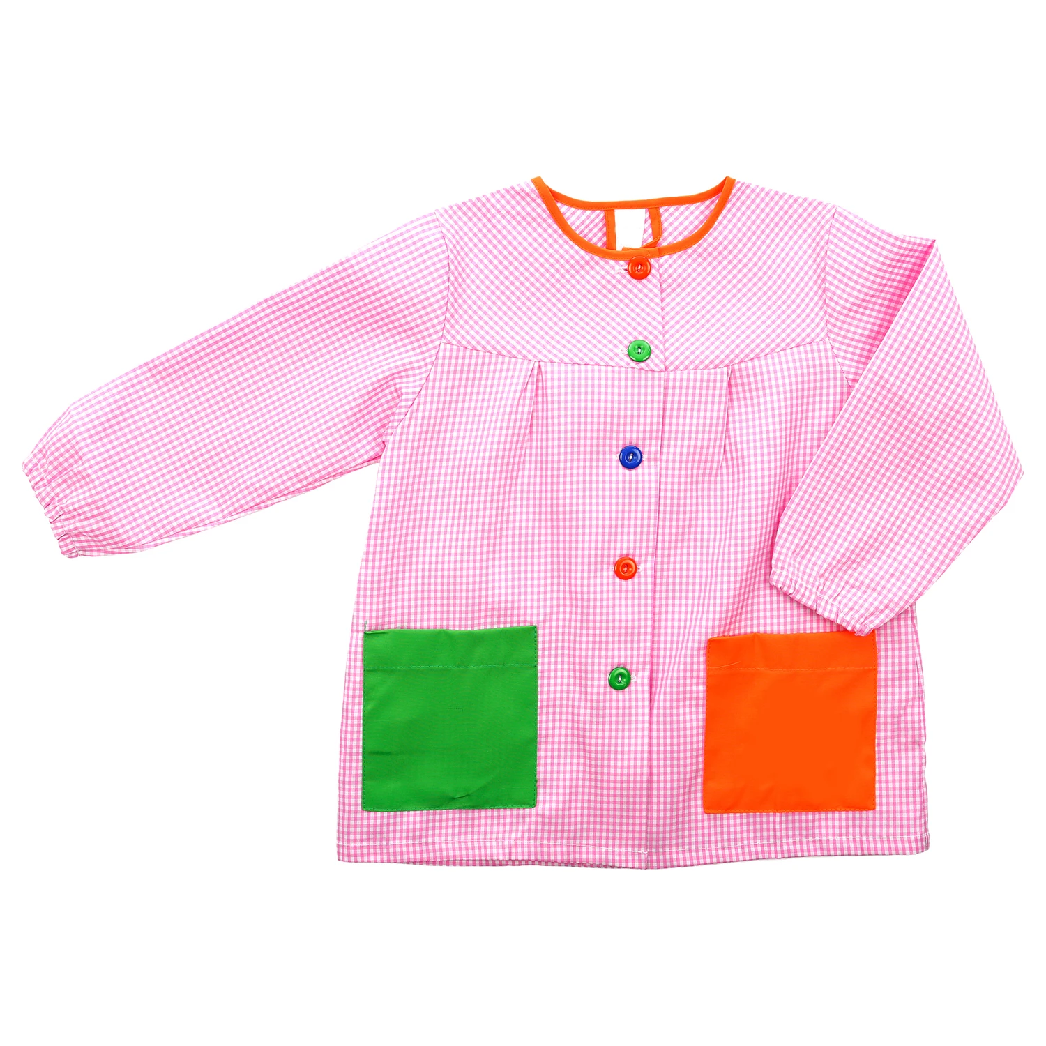 Zimmy Bata Escolar Infantil Con Botones Unisex con Bolsillo Bordado - Variedad de Colores y Tallas 2-14 - Ideal para Guardería y Colegio