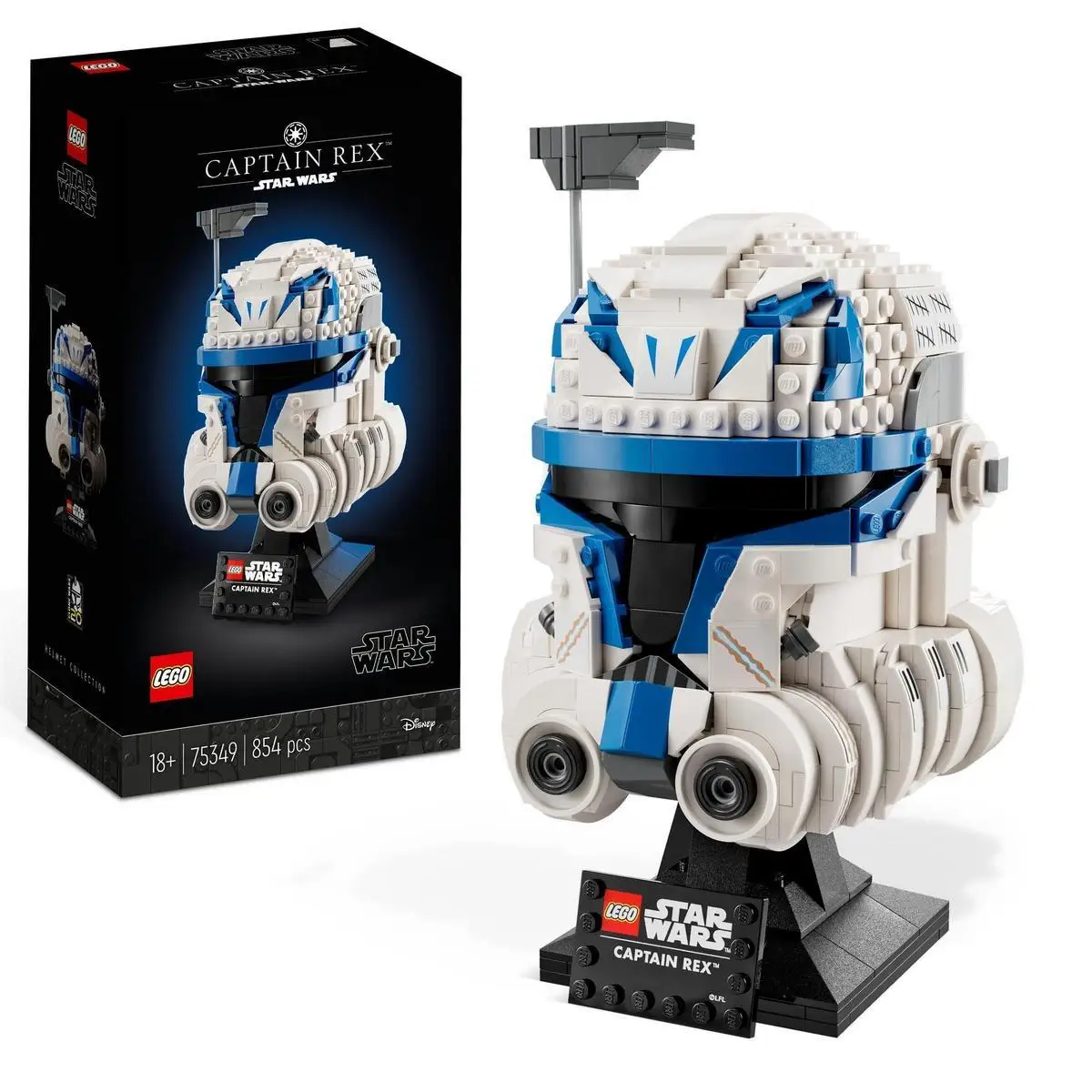 Kit de construcción para adultos LEGO Star Wars 75349 Casco del Capitán Rex; modelo de colección