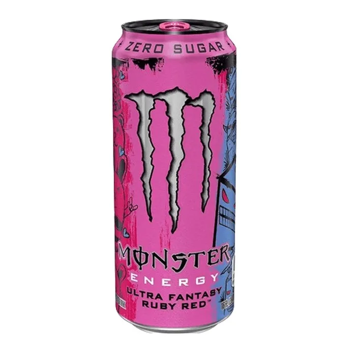 Monster ultra fantasy ruby red - red grapefruit flavor - 500ml cans - pack of 12 units