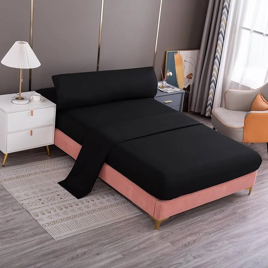 Juego de sábanas (3 piezas): sábana encimera + sábana ajustable + 1 funda de almohada - No hace bolitas