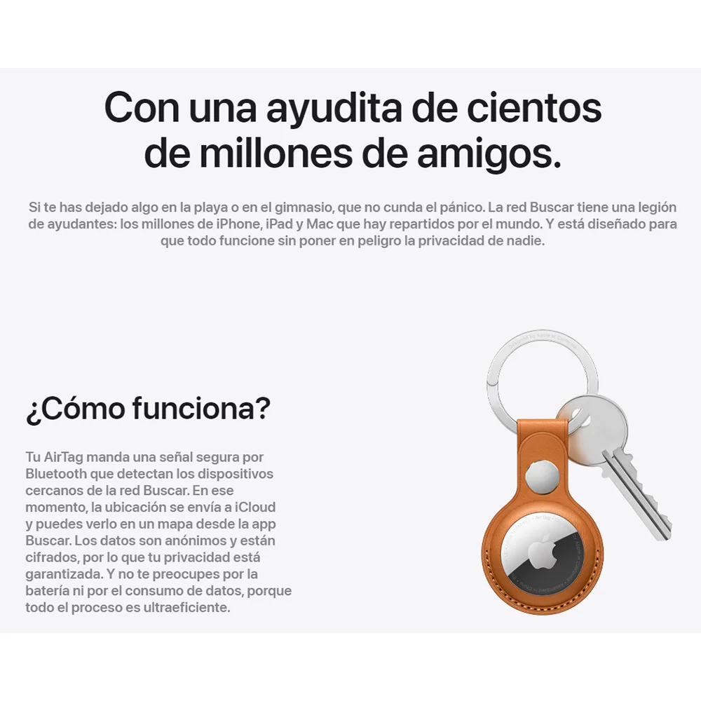 Apple AirTag, Rastreador inteligente, Paquete de 4, Compatible con iPhone o iPad, IP67 Resistencia a salpicaduras, agua y polvo, Color Blanco 7