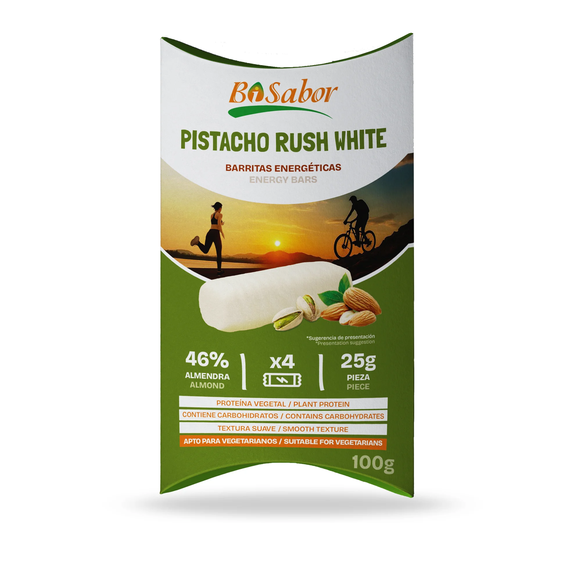 Barrita Pistacho Rush White Almendra Natural
