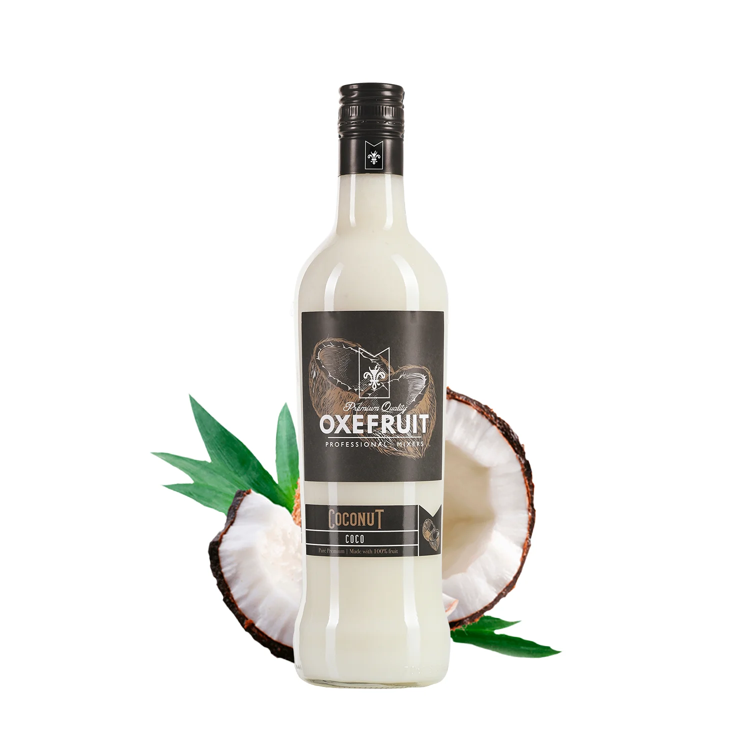 PURÉ DE COCO Oxefruit Professional Mixers. Excelente preparado para elaborar cócteles con o sin alcohol, bebidas profesionales saborizadas, batidos, repostería y más. Los purés Oxefruit mantienen un sabor natural hasta el fin de su consumo.