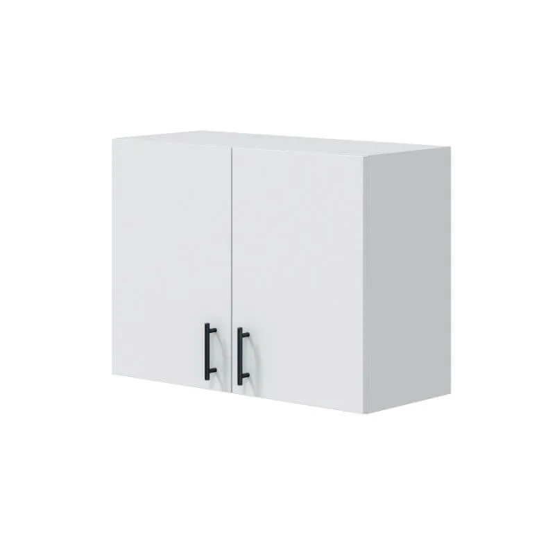 MOBELCENTER- - Mueble Alto de Cocina para Colgar de 80 cm, Módulo 2 Puertas y 1 Estante, Acabado Color Blanco Brillo, Medidas: 80cm x 34cm x 59cm(1532)