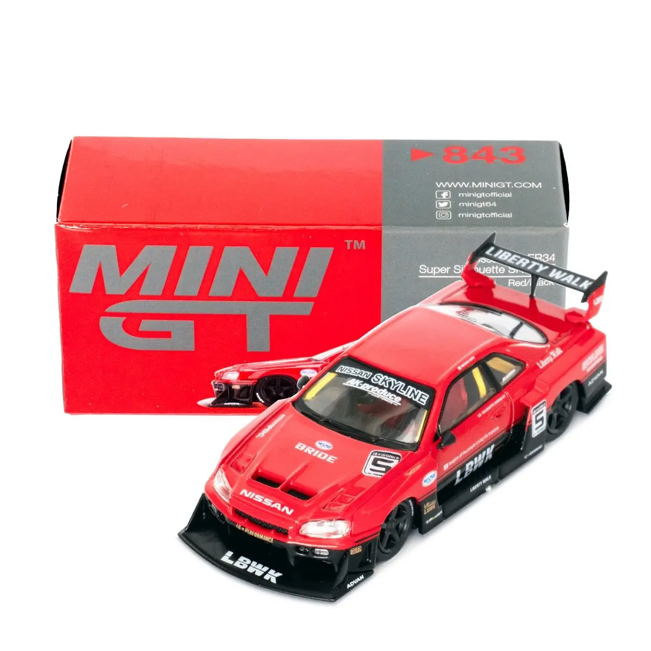 MINI GT Nissan LB-ER34 Red Chrome 【公式通販】