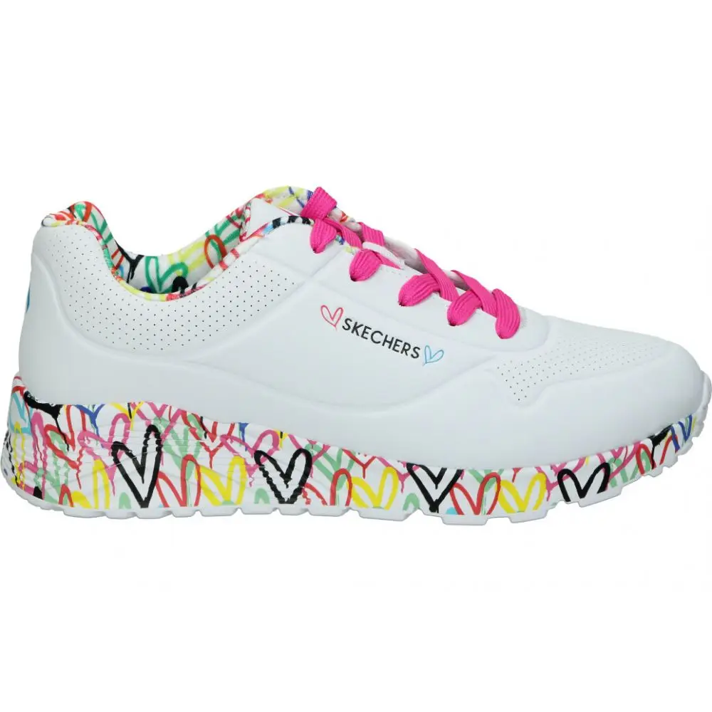 SKECHERS | Sports Skechers one Lite Lovely Luv for women-white heart print Sneakers-Sneakers with lace-up closure-Casual style-comfortable-high quality-original-314976L-WMLT