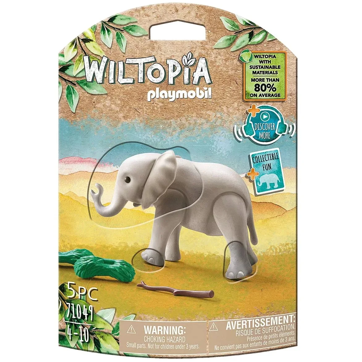 PLAYMOBIL WILTOPIA ELEFANTE JOVEN, 71049, ANIMALES, NATURALEZA Y ZOO, FIGURAS COLECCIONABLES, PRODUCTO CON LICENCIA OFICIAL, ENVIO 24-48 HORAS PENÍNSULA, PIEZAS, CLICKS, COLECCIONABLES,  JUGUETES,