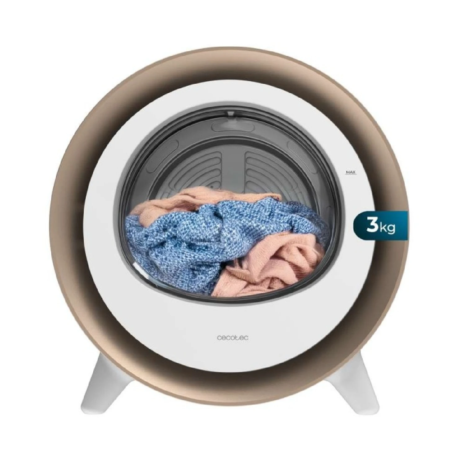 Cecotec Secadora Compacta de Evacuación 3 kg Bolero DressCode Dry 3500V Gold 8 programas Clase A Secado Automático Inteligente