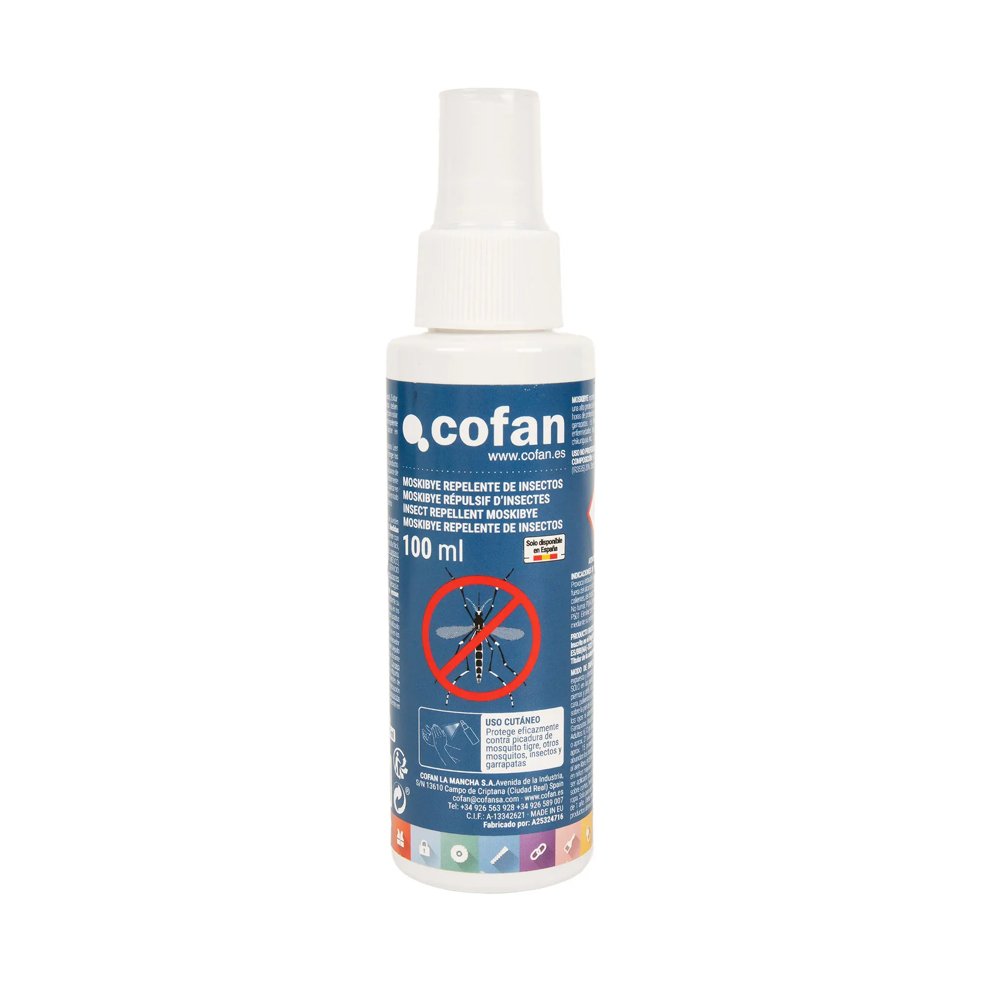 Cofan Repelente Mosquitos y Garrapatas | Uso Familiar | 100 Ml | 8 Horas Protección