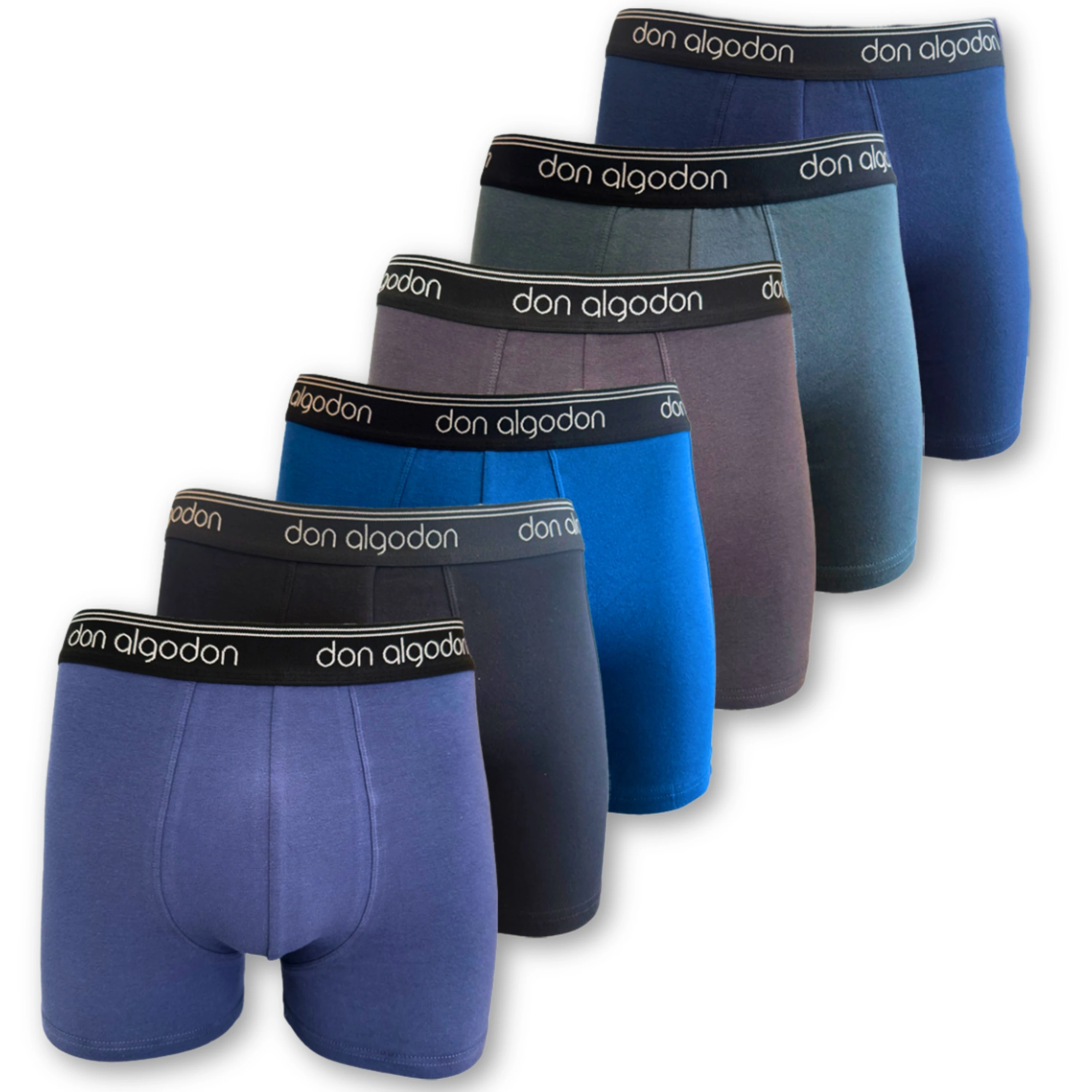 Don Algodon Pack 6 Calzoncillos Hombre Suaves y Transpirables | 1 Unidad por Color | 6 Colores Disponibles | Coger una talla más