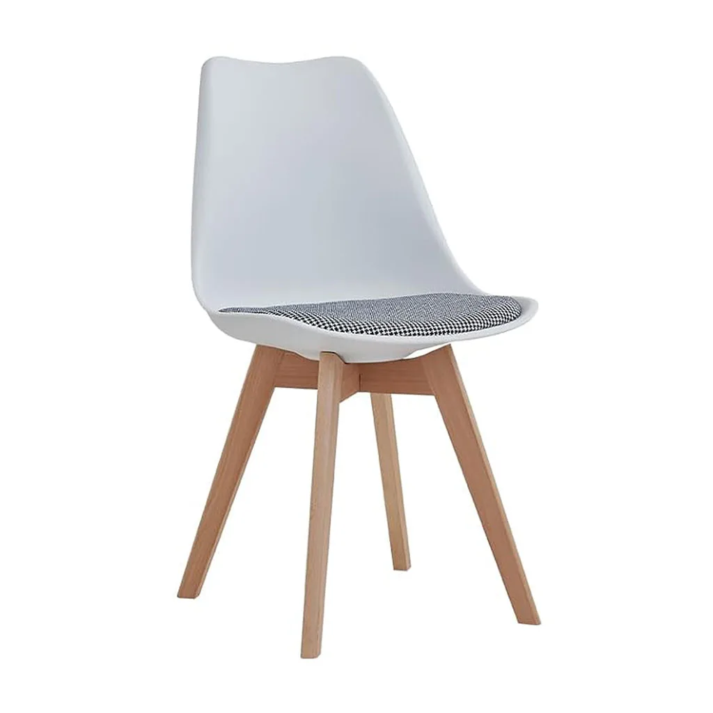 ORION91 Silla LYRA Cojín Acolchado de Lino, Sillas para Cocina, Oficina, Sala de Estar – Color BLANCO 40 x 49 x 82 cm - SpazioLuzio