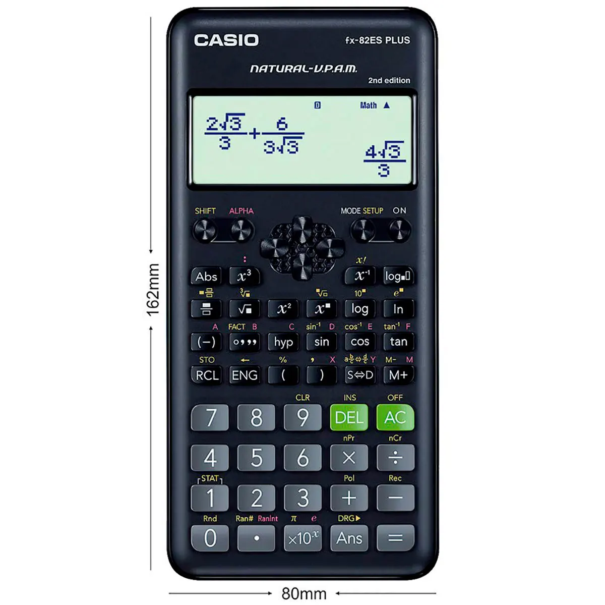 Casio fx-82es plus 2nd edition scientific calculator with 252 functions - ideal for students and professionals