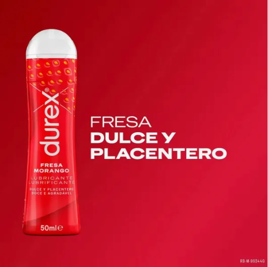 Durex - Savings Pack Strawberry Flavor Lubricant 50 ml + Original H2O Lubricant 50 ml, silky texture and pH balanced, ideal for vaginal, anal, and oral use, enhances intimate comfort, enriched formula.