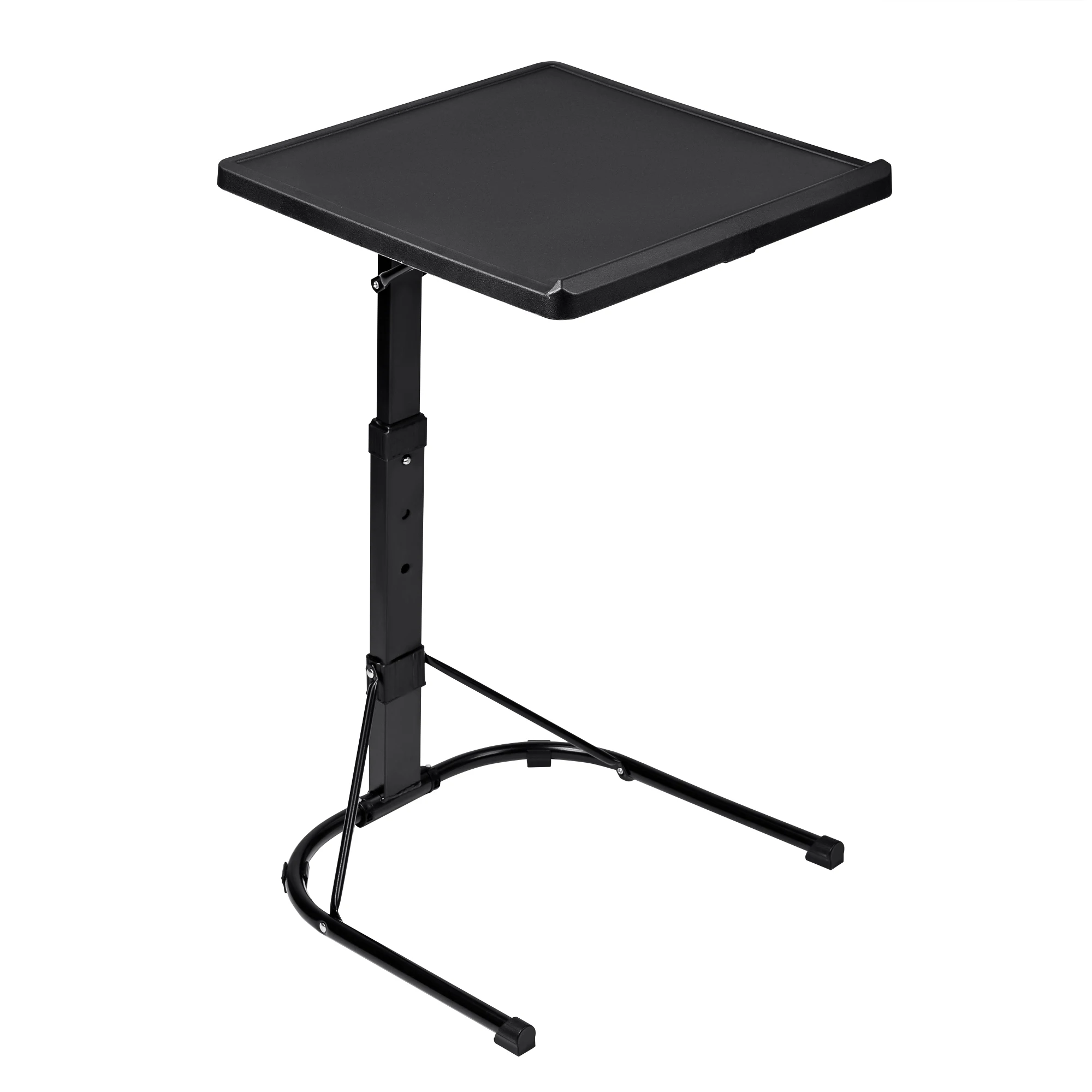 T-LoVendo Mesa Auxiliar Plegable con Altura Ajustable, Forma de C, con 3 Alturas (de 63,5 a 76 cm), 3 Ángulos Ajustables, para Ordenador Portátil,