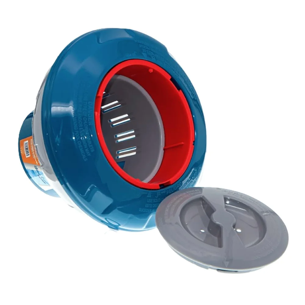 Dosificador de cloro AstralPool flotante Blue Line - Dispositivo dosifidor de pastillas de cloro para la piscina, con regulador de flujo y anilla para atarlo