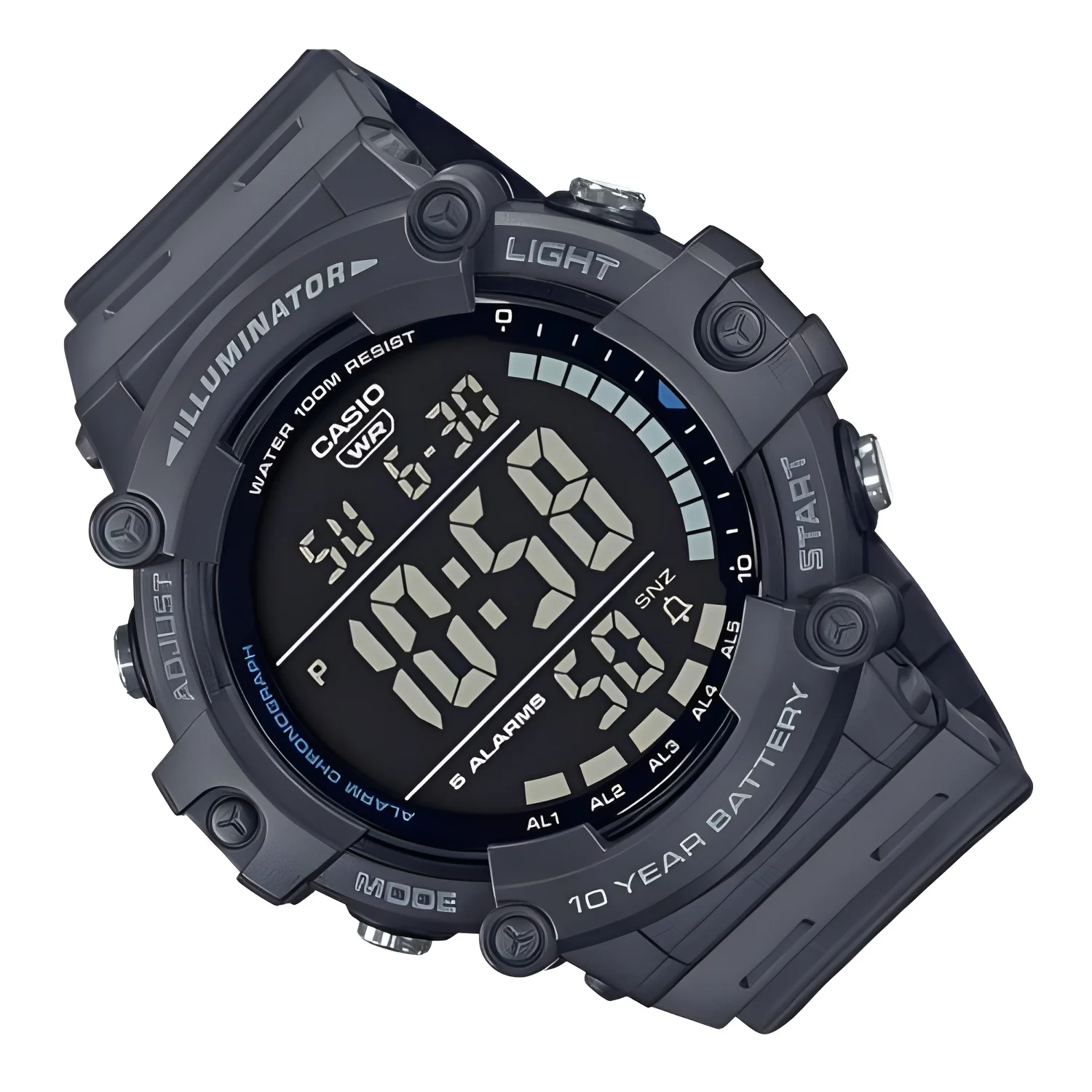 Reloj deportivo digital hombre Casio AE-1500WH-8b luz led 10 años batería 5 alarmas