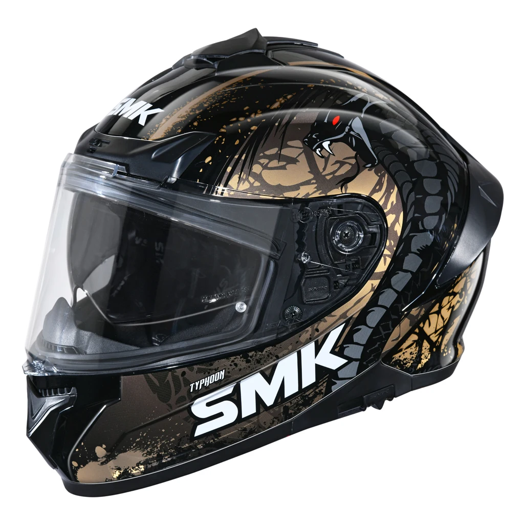 Smk helmets full face helmet model typhoon reptile decorated gloss (gl277) fully approved