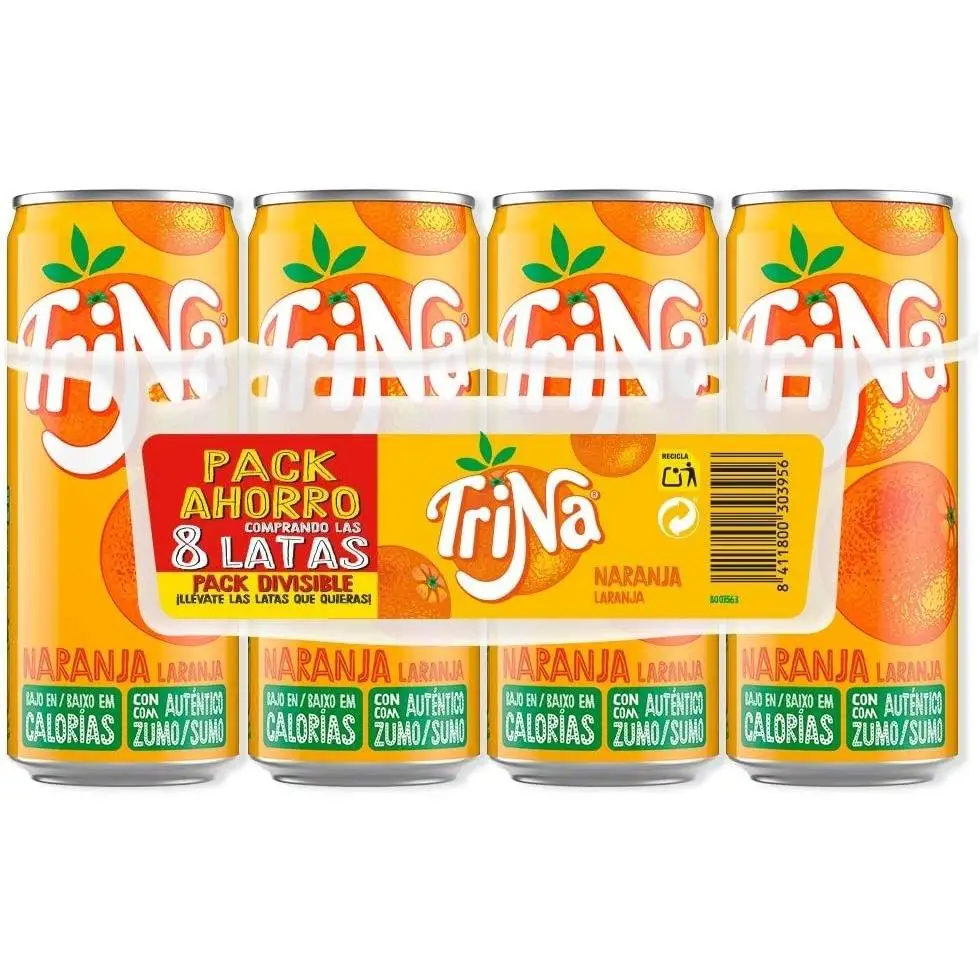 TRINA bebida refrescante sabor Naranja en lata de 330ml