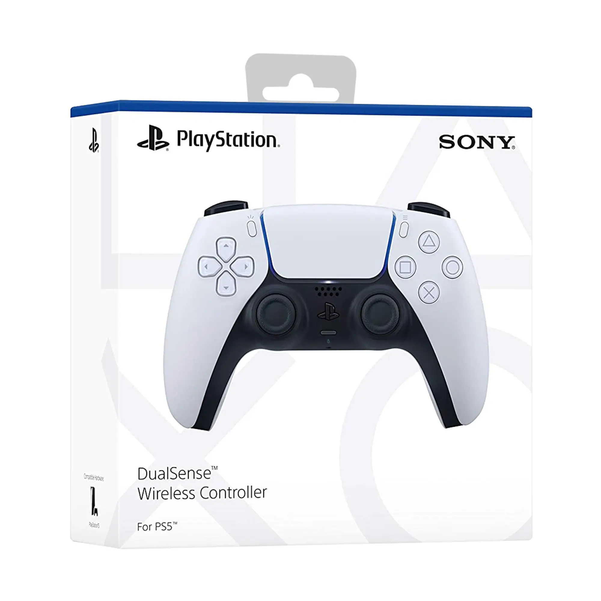 DualSense Wireless Controller PS5 White with Haptic Feedback, Adaptive Triggers, Motion Sensor, and Built-in Microphone for Immersive Gaming Experience. Compatible with PS5 Console.
