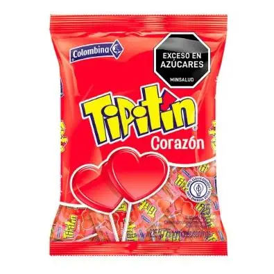 Piruleta corazón tipitín sabor cereza - Bolsa 111 unidades
