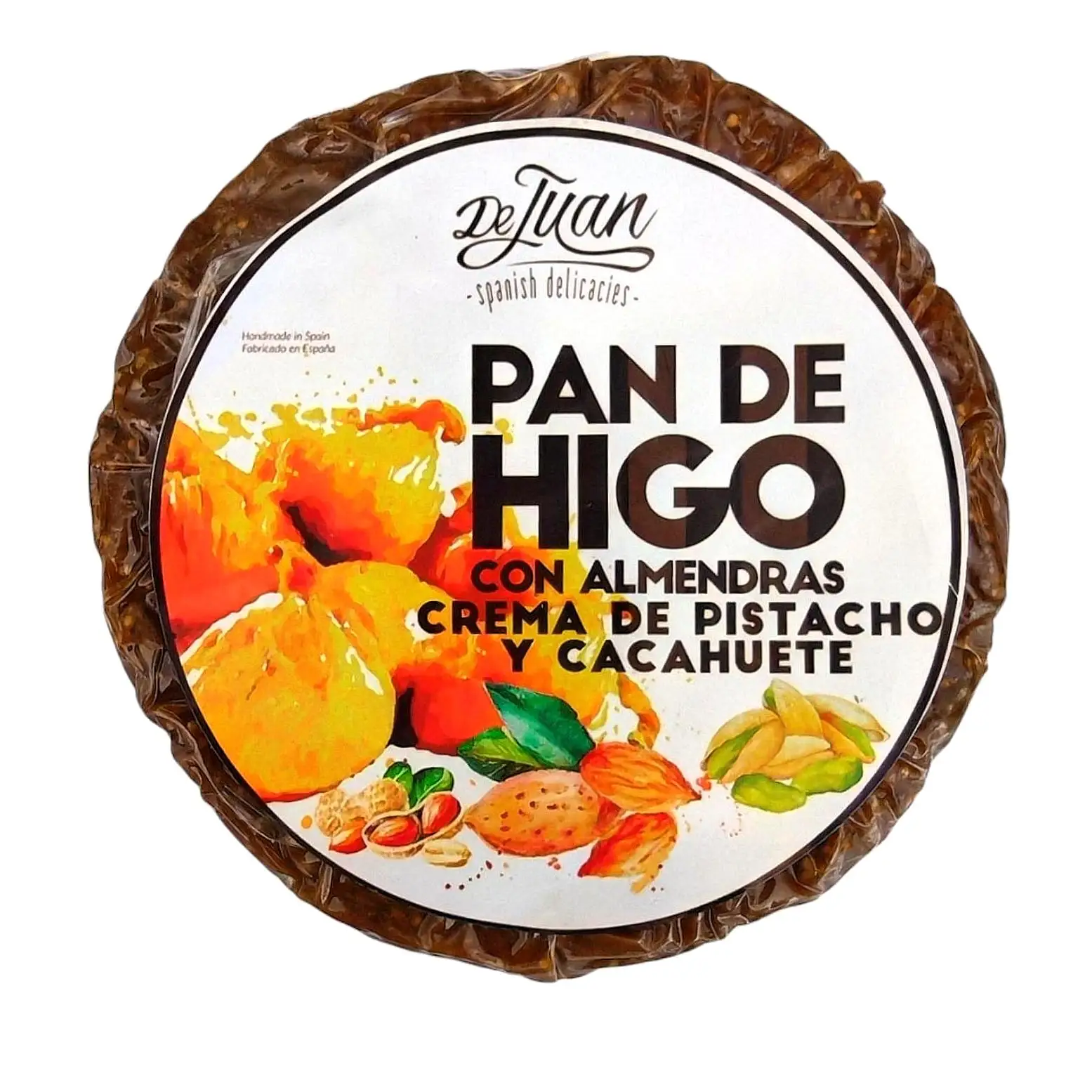 Pan de Higo con Almendras y Crema de Pistacho y Cacahuete 200 g 🌰 – Dulce Tradicional de Higos Secos – Fig Cake Gourmet – Ideal para Quesos y Aperitivos
