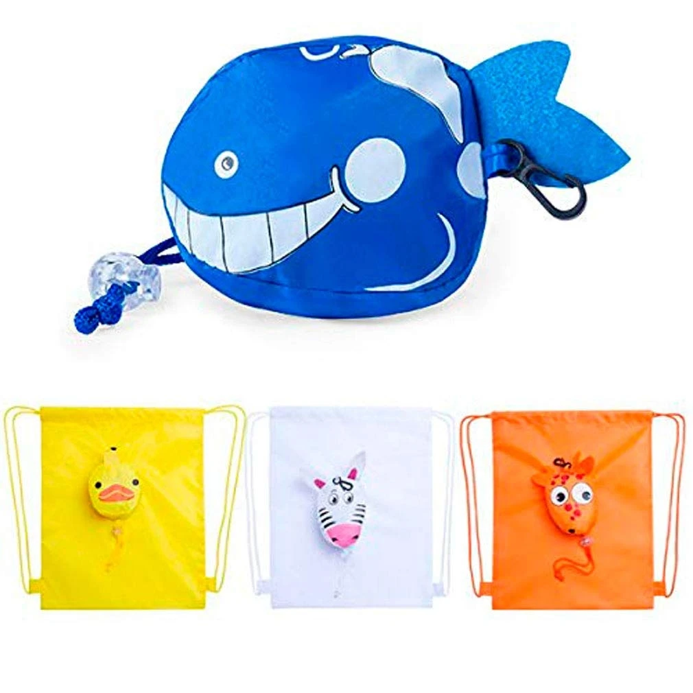 Disok Lote 10 Mochilas Infantiles Plegables de Cuerdas Animales Niños Recuerdos Regalos