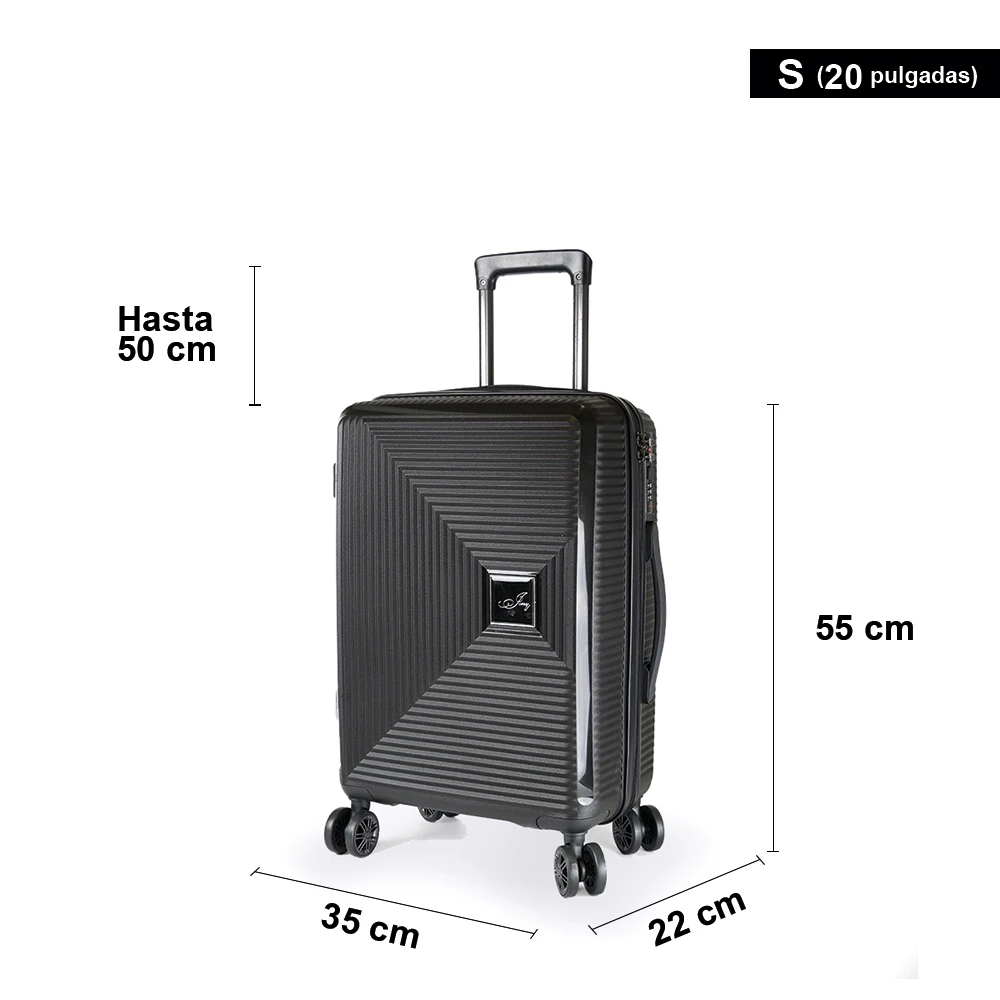 1990s Polypropylene Cabin Suitcase 55x35x22cm 42.35L (20 inches) Black-resistant with Combination Lock