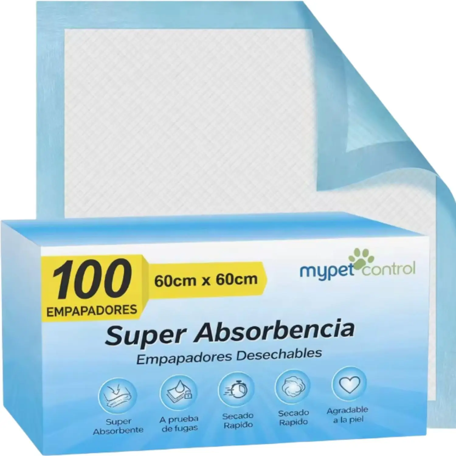 PawControl - 100 Empapadores Perros de Adiestramiento para Perros Desechables - Alfombrillas Absorbentes para Cachorros 60x60 xl