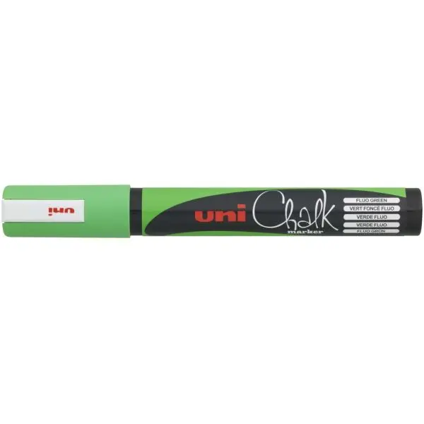 PWE-5M VERDE FLUOR - MARCADOR CHALK TIZA LIQUIDA UNIBALL VERDE FLUOR