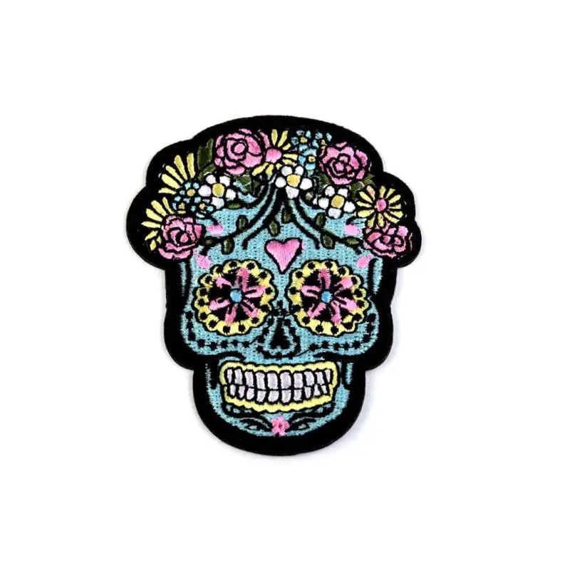 Parche Termoadhesivo Bordado 'Catrina' para Decoración de Ropa y Complementos